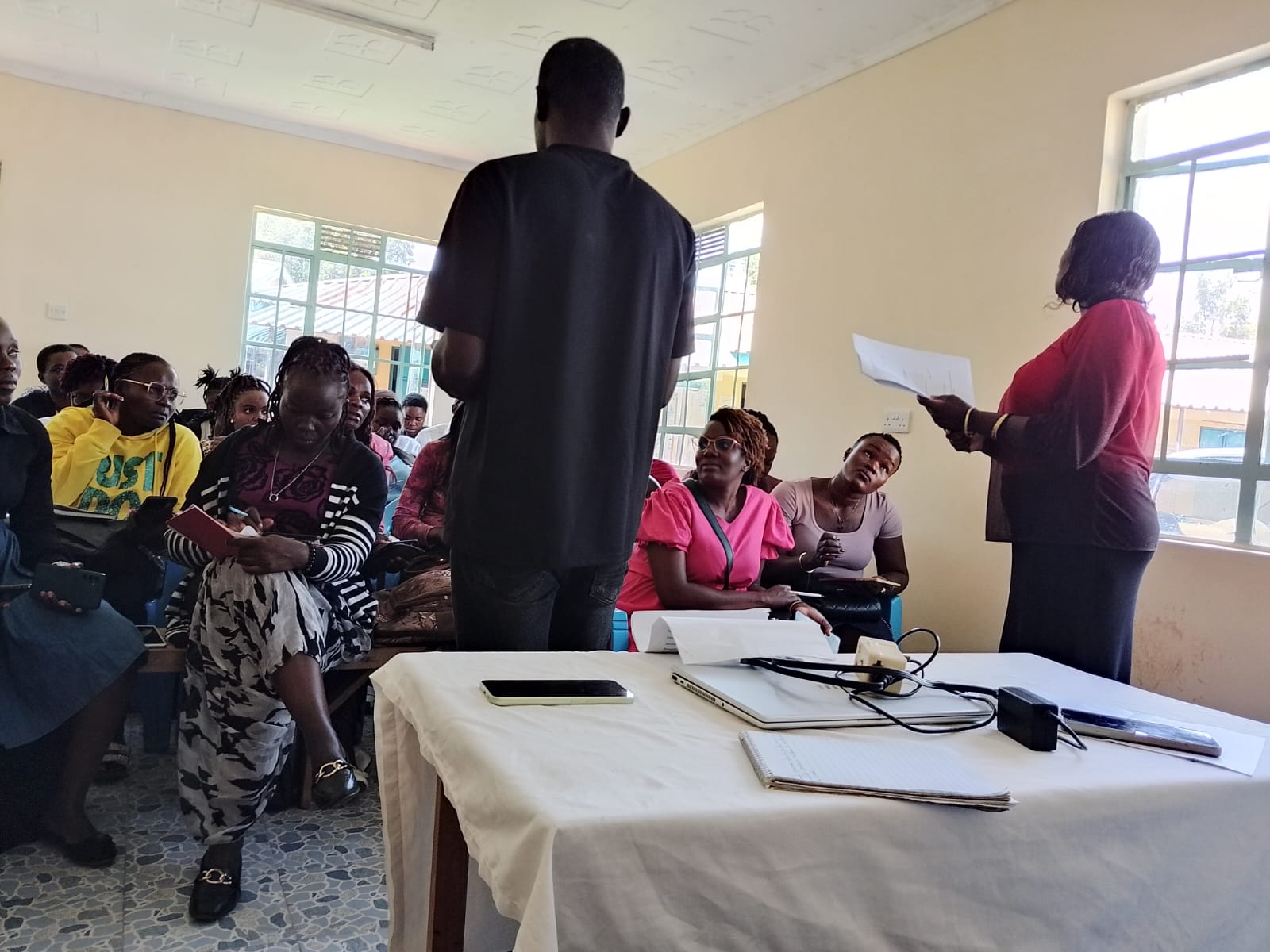Community health assistants being inducted